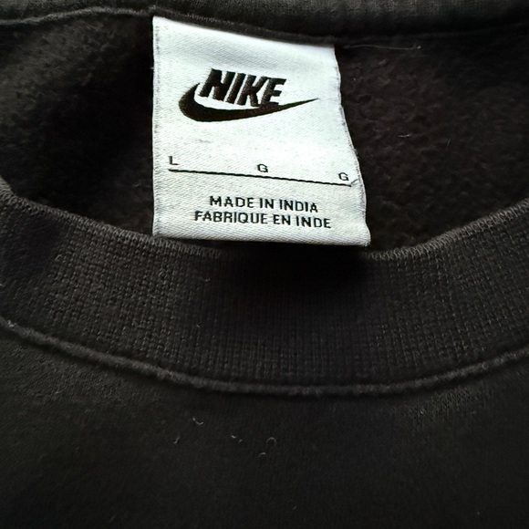 Vintage 90s Nike Sweatshirt Mens Large Black Swoosh Made In USA Crewneck‎ - Picture 2 of 4